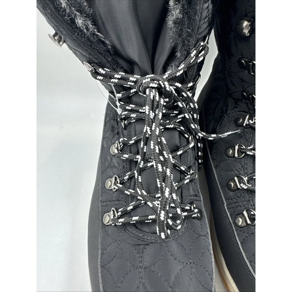 Chooka Women's Belltown Black Mid Faux Fur Insulated Winter Snow Boots 11